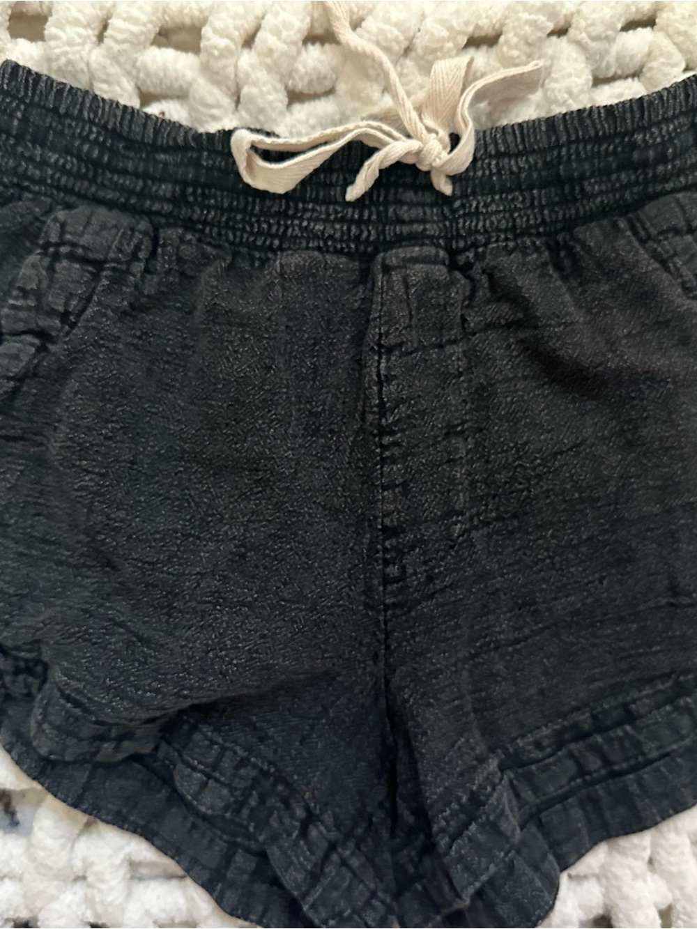 Rip Curl Black Elastic Waist Drawstring Athletic Shorts